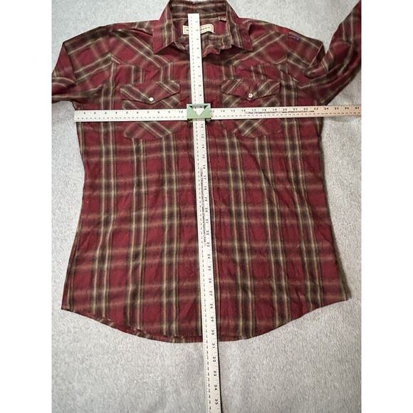Bit & Bridle Western Shirt Mens Large Pearl Snap Plaid Rancher Long Sleeve - Picture 4 of 11